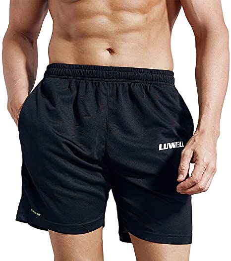 LUWELL PRO Men's 7" Running Shorts with Pockets Quick Dry Breathable Active Gym Shorts for Workout,Training,Jogging