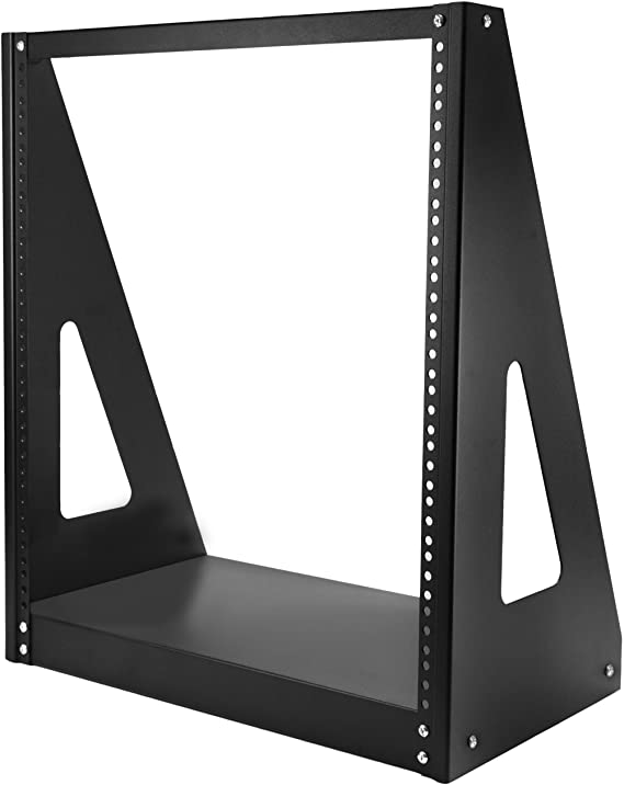 StarTech.com 12U Heavy Duty 2 Post Open Frame Network Rack - 350lbs - 19" Free Standing Desktop Rack for Computer, AV, Media, IT Equipment (2POSTRACK12),Black