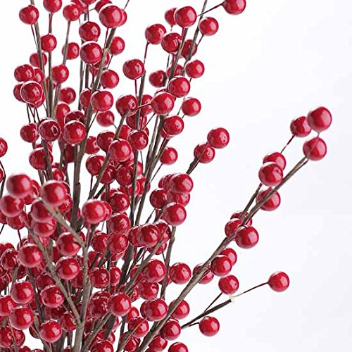 Factory Direct Craft Group of 12 Red Hand Wrapped Artificial Berry Sprays for Floral Arranging, Designing and Crafting