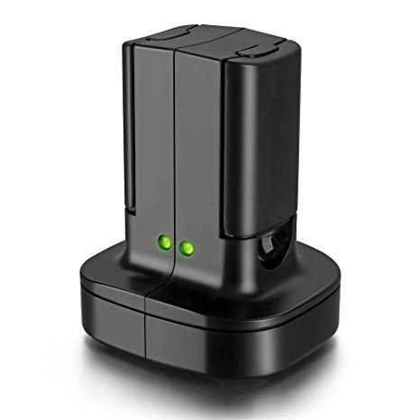 Xbox 360 2 Pack Rechargeable Battery Pack with Dual Charging Station Dock Charger Stand Base