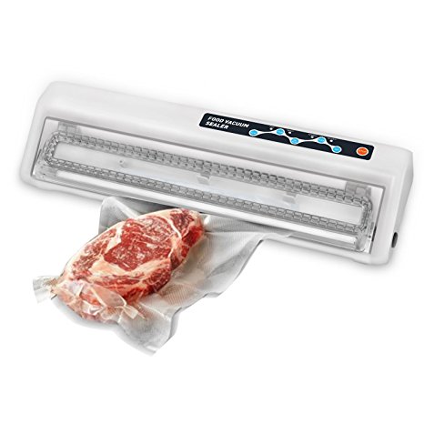 Vacuum Sealer - Toprime VS6620 Food Sealer with Automatic Vacuum Sealing System for Dry & Moist Food and Sous Vide, Full Starter Kit & Digital Touch Buttons, Compact and Handy Design, White