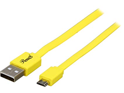 Rosewill 3' USB 2.0 A Male to Micro USB 2.0 B Male Flat Cable 5-Pin (RMU-3YL)