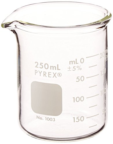 PYREX Heavy Duty Griffin 1003 250mL Beaker Double Scale Graduated; Each