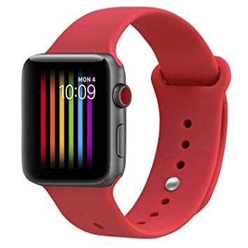 Lesampo Compatible with Apple Watch Band 38mm 40mm 42mm 44mm,Soft Breathable Silicone Sport Band Replacement Wrist Strap Compatible for iWatch Series 4/3/2/1,Nike ,Sport,Edition,S/M M/L Size