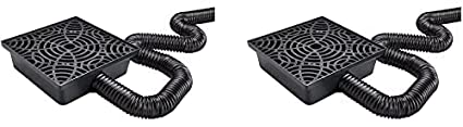 Amerimax 12-in. No Dig Low Profile Catch Basin Downspout Extension Kit, Black (Two Pack)