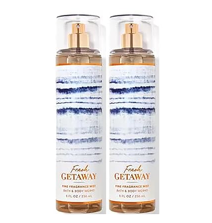 Bath and Body Works Fresh Getaway Fine Fragrance Body Spray Mist Perfume Gift Set - Value Pack Lot of 2 (Fresh Getaway)