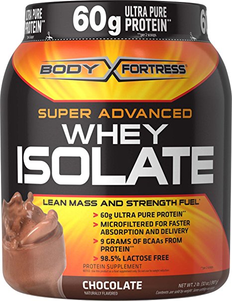 Body Fortress Super Advanced Whey Isolate, Chocolate, 2 Pound