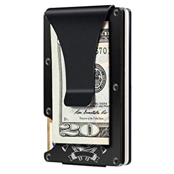 Carbon Fiber Aluminum Mens Wallet Money Clip Wallets for Men RFID Blocking Minimalist Wallet, Slim Wallet