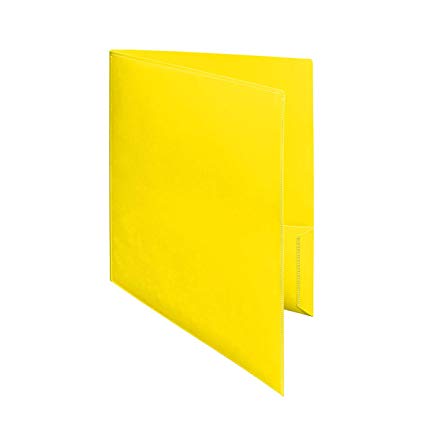 Ultra Pro - 10 pack, YELLOW 2-Pocket Folder with Clear Outside Pockets