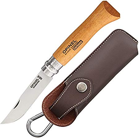 Opinel N Degree8 Knife with Sheath and Wooden Gift Box, 8.5cm Blade