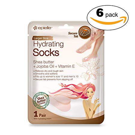 Epielle Hydrating Socks Shea butter   Jojoba Oil   Vitamin E (6 pack)