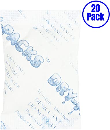 Dry-Packs 3Gr.Tyvek-20pk 3gm Tyvek Silica Gel Packet, Pack of 20, 20-Pack, White