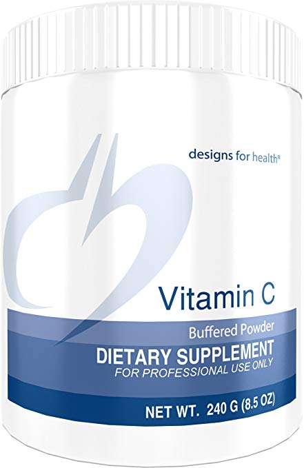 Designs for Health - Vitamin C Buffered Powder - 2000mg High Dose   Alkalizing Minerals, 240 Grams