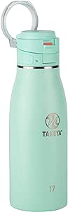 Takeya 17 Oz Traveler Stainless Steel Insulated Travel Coffee Mug with Locking Leak Proof Lid, Premium Quality, BPA Free, Aqua