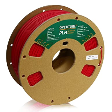 OVERTURE PLA Filament 1.75mm PLA 3D Printer Filament, 1kg Cardboard Spool (2.2lbs), Dimensional Accuracy  /- 0.03mm, Fit Most FDM Printer (Wine)