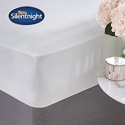 Silentnight 100% Cotton Extra Deep Fitted Sheet, King, White