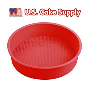 9" Round Silicone Cake Mold Pan (9" round x 2 1/4" deep - colors may vary)