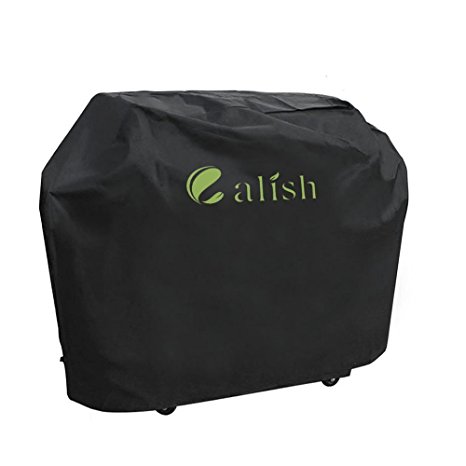 CALISH Barbecue Cover Heavy Duty Waterproof Breathable Oxford fabric Large 145cm (Black)