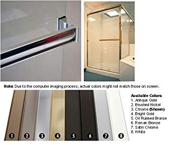 Chrome Sliding Frameless Shower Door Single Towel Bar Kit - 30" long