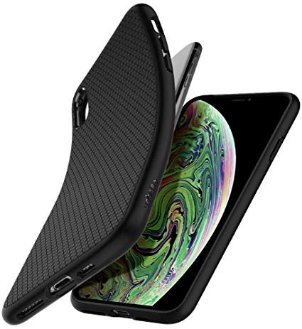 Spigen 065CS25126 Liquid Air with Slim Shockproof Profile Designed for iPhone Xs MAX Case Cover (2018) - Matte Black