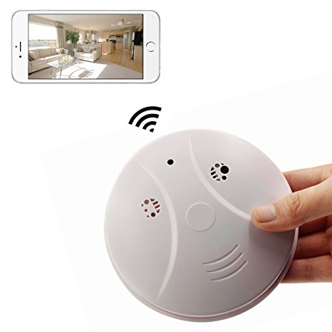 KAMRE WIFI Hidden Smoke Detector Camera Full HD 1080P Spy Camera Motion Detection Activated Nanny Camera Remote Control Real-time Video Recorder for Security and Surveillance