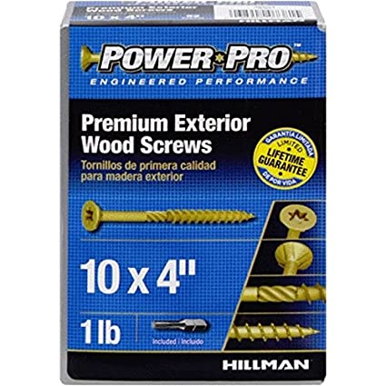 Hillman Power Pro No. 10 x 4 in. L Star Flat Head Ceramic Coated Premium Deck Screws 1 lb. 57 pk