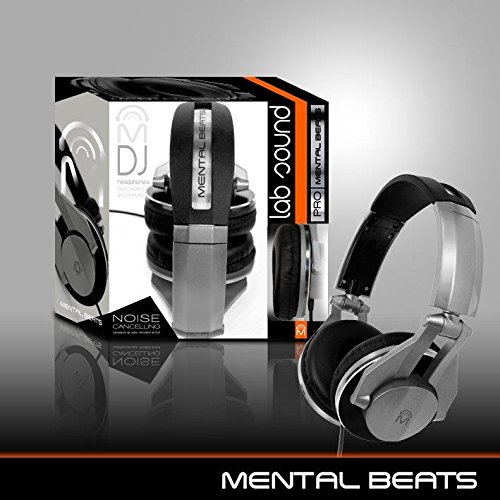 PRO Mental Beats Expert DJ Noise Cancelling Headphones w/ Microphone - 00546 Silver