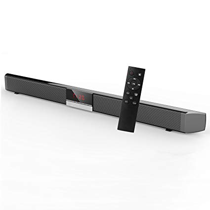 Soundbar with Built-in Subwoofer, by HYASIA, 34 Inch 40-Watts 4.0 Channel Wireless & Wired Bluetooth Sound Bars Home Theater, Surround Sound Bar for TV, PC, Cellphone.