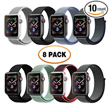 VATI Band Compatible with Apple Watch Band 38mm 42mm 40mm 44mm Soft Breathable Nylon Sport Loop Band Adjustable Wrist Strap Replacement Band Compatible with iWatch 2018 Apple Watch Series 4 3/2/1
