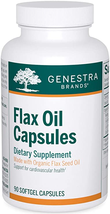 Genestra Brands Organic Flax Oil Capsules | Essential Fatty Acid Supplement | 90 Capsules