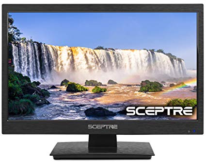 Sceptre 18" LED HDTV HDMI VGA USB Clear QAM, Brushed Black 2019 (E185BV-SSC)