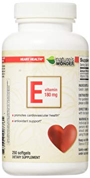 Nature's Wonder Vitamin E 180mg (400IU) soft gels, 250 Count