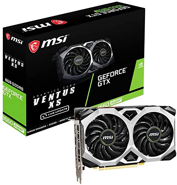 MSI NVIDIA GEFORCE GTX 1660 SUPER VENTUS XS OC Graphics Card '6GB GDDR6, 1815MHz, 3x DisplayPort, HDMI, Dual Fan Cooling System'