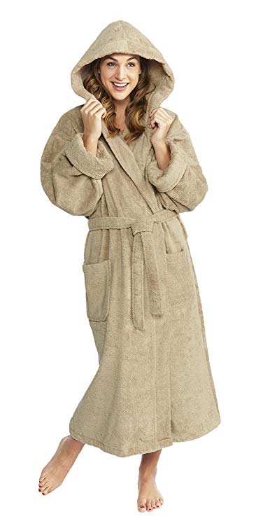 Hooded Terry Bathrobe Unisex, 100% Combed Pure Turkish Cotton, Made in Turkey …