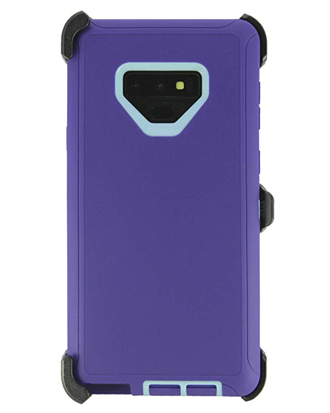 WallSkiN Turtle Series Cases for Samsung Galaxy Note 9 (Only) Tough Protection with Kickstand & Holster - Ambition (Purple/Blue)