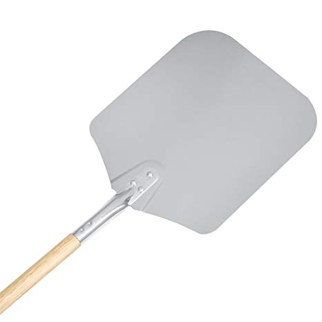 Pizza Peel, Aluminium Blade Pizza Peel Kitchen Restaurant Baker Paddle with Wooden Handle for Pizza Bread Baking (12"x14"x36")