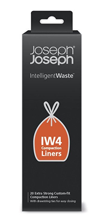 Joseph Joseph 30027 Intelligent Waste IW4 Compaction Bin Liners for Titan 8 gallon/30 liter, Pack of 20, Black