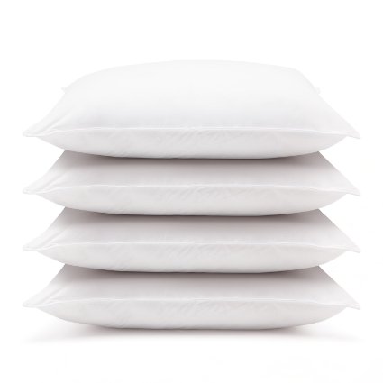 4 Pack Hotel Style Hypoallergenic Down Alternative Value Pillow - Medium/ Firm Density - Jumbo 20" x 28" - Sham Stuffer