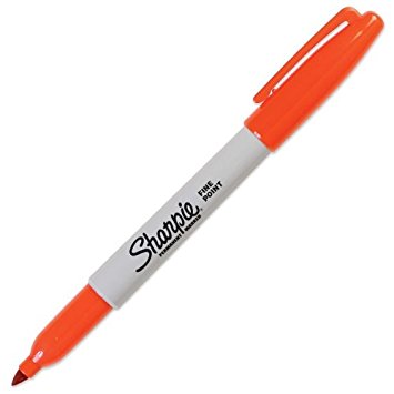 Sharpie Permanent Markers, Fine Point, Orange, 12-Pack (30006)