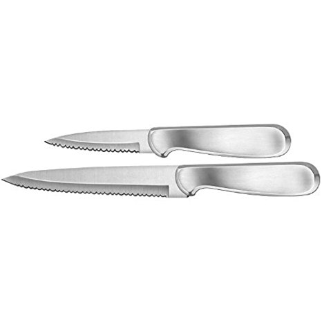 Ginsu Kotta Series Stainless Steel 2-Piece Utility and Paring Knife Set – Serrated Kitchen Knife Set, 05005DS