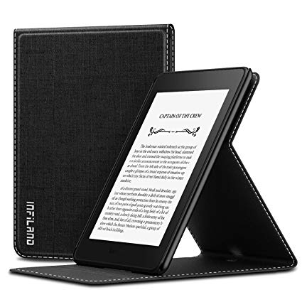 Infiland Kindle Paperwhite 2018 Case, Multiple Angle Stand Case Cover Compatible with All-New Kindle Paperwhite 10th Generation 6" 2018 Release(Auto Wake/Sleep), Black