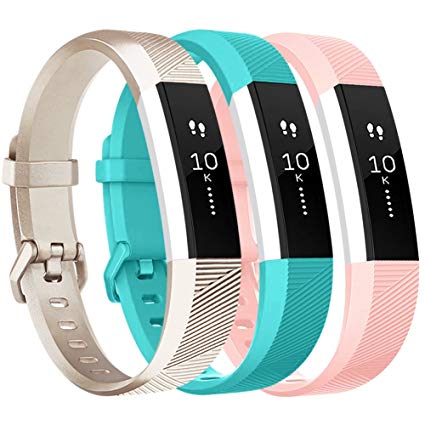 Vancle Replacement Bands with Metal Buckle for Fitbit Alta HR and Fitbit Alta, 3 PACK