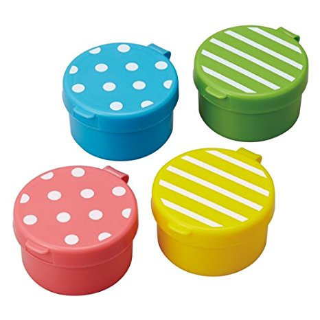 CuteZCute Mini Condiment Mayo Container for Bento Lunch Box, Blue/Pink/Green/Yellow, Set of 4