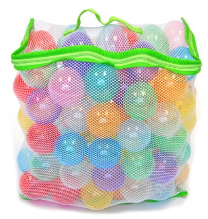 100 Wonder Playball Non-Toxic Crush Proof Quality Invisiball /w Mesh Tote, Red/Orange/Yellow/Green/Teal/Blue/Sky Blue/Purple/Pink/White