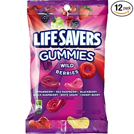 LIFE SAVERS Wild Berry Gummies Candy Bag, 7 ounce (Pack of 12)