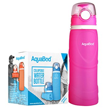 Aquabod Collapsible Water Bottle - BPA Free, 26oz, Leak Proof Silicone Foldable Sports Water Bottle, The Smart Hydration Solution