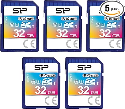 32GB 5-Pack SDHC Class 10 UHS-1 Flash Memory Card by Silicon Power