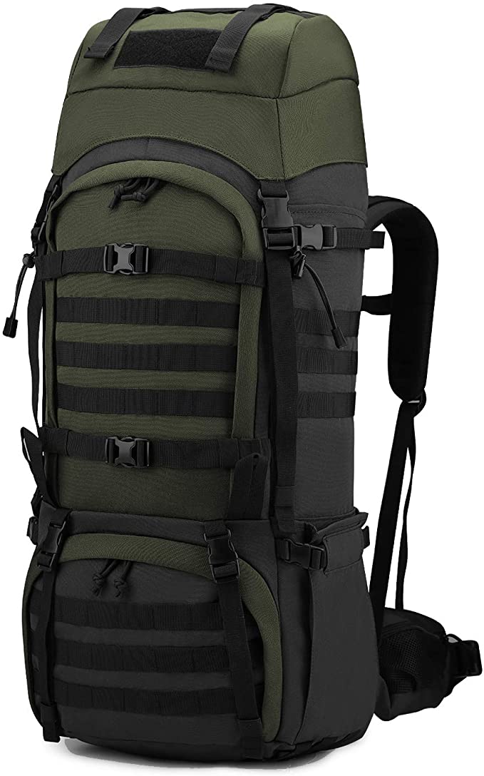 Mardingtop Tactical backpack 65L Large Hiking Camping Military Rucksack patrol pack with Rain Cover for Outdoor Trekking Mountaineering Hunting