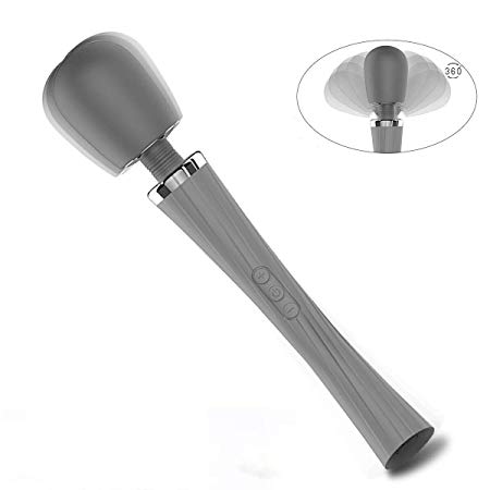 Cordless Handheld Wand Massager with 5 Rotation Vibrate Modes & 3 Powerful Speeds.Electric Deep Tissue Percussion Massage for Foot, Back, Muscles, Neck, Shoulder, Leg, Pain Relief - Home Office