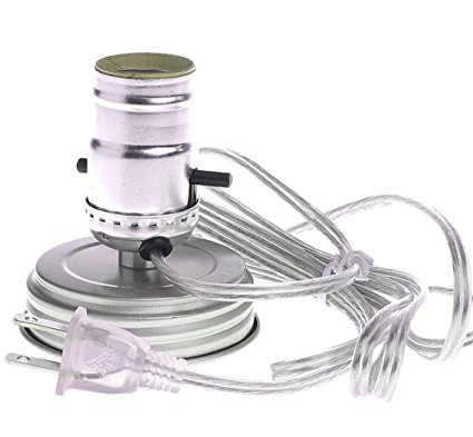 Mason Ball Jar Light/Lamp Adapter Kit - Primitive Zinc Lid